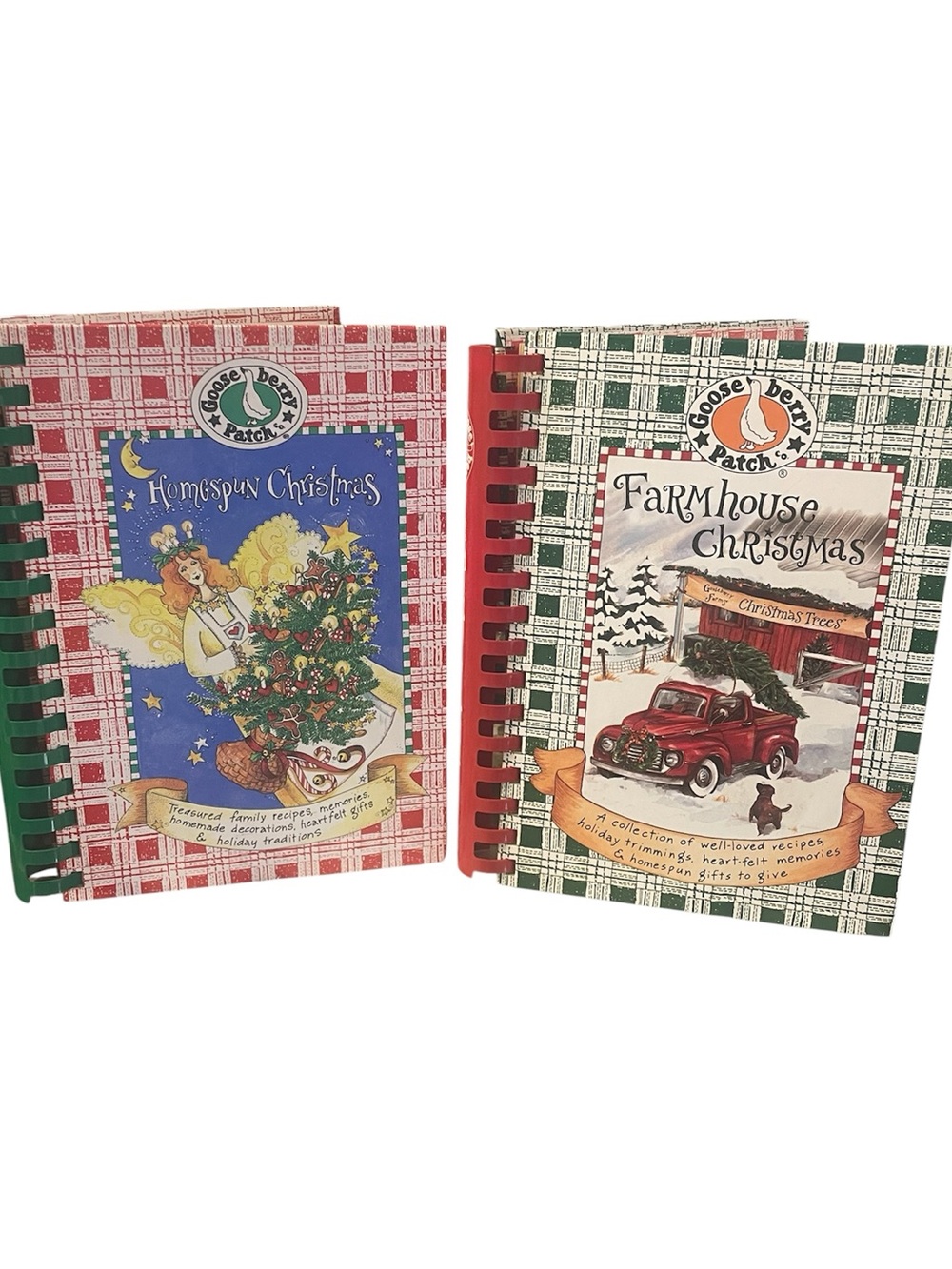 Gooseberry Patch Farmhouse & Homespun Christmas Cookbooks - Set of Two